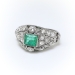 Vintage Emerald Diamond Ring Circa 1930's 2.36ct t.w. Emerald Cut Cocktail Birthstone Platinum Ring