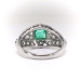 Vintage Emerald Diamond Ring Circa 1930's 2.36ct t.w. Emerald Cut Cocktail Birthstone Platinum Ring