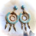 Antique Blue Enamel Earrings Circa 1900's Blue Drop Chandelier Earrings 14k Yellow Gold