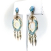 Antique Blue Enamel Earrings Circa 1900's Blue Drop Chandelier Earrings 14k Yellow Gold