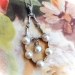 Vintage Wedding Necklace Pendant .27ct t.w. Diamond & Pearl Composite 14k Sterling Silver 24'