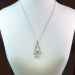 Vintage Wedding Necklace Pendant .27ct t.w. Diamond & Pearl Composite 14k Sterling Silver 24'