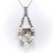 Vintage Wedding Necklace Pendant .27ct t.w. Diamond & Pearl Composite 14k Sterling Silver 24'