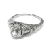 Art Deco Engagement Ring Circa 1930's .18ct Diamond Solitaire Filigree Bird Motif Vintage Ring 18k White Gold