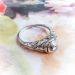 Art Deco Engagement Ring Circa 1930's .18ct Diamond Solitaire Filigree Bird Motif Vintage Ring 18k White Gold