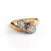 Vintage Toi Et Moi Diamond Engagement Ring Circa 1970's .56ct t.w. Old European Cut Bypass Ring 18k Yellow White Gold