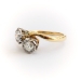 Vintage Toi Et Moi Diamond Engagement Ring Circa 1970's .56ct t.w. Old European Cut Bypass Ring 18k Yellow White Gold