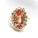 Vintage Imperial Topaz Ring Circa 1960's 3.21ct t.w. Diamond Cocktail Birthstone Unique Statement Ring 18k 