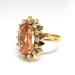 Vintage Imperial Topaz Ring Circa 1960's 3.21ct t.w. Diamond Cocktail Birthstone Unique Statement Ring 18k 