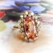 Vintage Imperial Topaz Ring Circa 1960's 3.21ct t.w. Diamond Cocktail Birthstone Unique Statement Ring 18k 