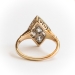 Antique Diamond Ring Circa 1915 Edwardian 1.47ct t.w. Old Mine Diamond Shield Navette Cocktail Ring 14k Platinum