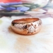 Rare Diamond Wedding Ring Circa 1900's .50ct Old European Cut Bailey Banks Biddle Hammered Rose Gold Solitaire Ring 14k