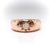 Rare Diamond Wedding Ring Circa 1900's .50ct Old European Cut Bailey Banks Biddle Hammered Rose Gold Solitaire Ring 14k