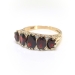 Art Deco Garnet Ring Circa 1940's 3.11ct t.w. Cushion Garnet White Zircon Birthstone Ring 9k Yellow Gold