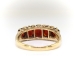 Art Deco Garnet Ring Circa 1940's 3.11ct t.w. Cushion Garnet White Zircon Birthstone Ring 9k Yellow Gold