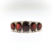 Art Deco Garnet Ring Circa 1940's 3.11ct t.w. Cushion Garnet White Zircon Birthstone Ring 9k Yellow Gold