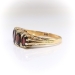 Art Deco Garnet Ring Circa 1940's 3.11ct t.w. Cushion Garnet White Zircon Birthstone Ring 9k Yellow Gold