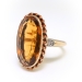 Antique Citrine Diamond Ring Circa 1920's 6.03ct t.w. Edwardian Birthstone Statement Ring 14k Yellow Gold