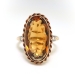 Antique Citrine Diamond Ring Circa 1920's 6.03ct t.w. Edwardian Birthstone Statement Ring 14k Yellow Gold