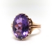 Antique 4.28ct Oval Amethyst Solitaire Ring Circa 1900's Art Nouveau Birthstone Statement Ring 14k Rose Gold