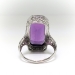 Antique Emerald Cut Amethyst Solitaire Ring Circa 1928 9.85ct Art Deco Birthstone Statement Ring 14k