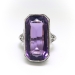 Antique Emerald Cut Amethyst Solitaire Ring Circa 1928 9.85ct Art Deco Birthstone Statement Ring 14k