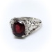 Antique 2.62ct Cushion Cut Garnet Engagement Ring Circa 1930's Vintage Birthstone Statement Ring 14k White Gold