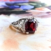 Antique 2.62ct Cushion Cut Garnet Engagement Ring Circa 1930's Vintage Birthstone Statement Ring 14k White Gold