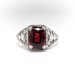 Antique 2.62ct Cushion Cut Garnet Engagement Ring Circa 1930's Vintage Birthstone Statement Ring 14k White Gold