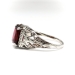 Antique 2.62ct Cushion Cut Garnet Engagement Ring Circa 1930's Vintage Birthstone Statement Ring 14k White Gold