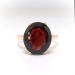 Antique 7ct Oval Garnet Solitaire Ring Circa 1920's Edwardian Birthstone Statement Ring 12k Rose Gold