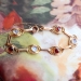 Art Deco Moonstone Garnet Rose Yellow Gold Bracelet Circa 1930s' 3.54ct t.w. 14k 6.25' Inches