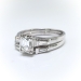 Vintage Emerald Cut Wedding Set .66ct. t.w. Diamond and Baguette Engagement Ring Wedding Band 14k White Gold