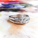 Vintage Emerald Cut Wedding Set .66ct. t.w. Diamond and Baguette Engagement Ring Wedding Band 14k White Gold