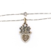 Antique Diamond Heart Pendant Circa 1915 1.36ct t.w. Old European Cut Rose Cut Necklace Platinum 18k Yellow Gold