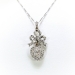 Antique Diamond Heart Pendant Circa 1915 1.36ct t.w. Old European Cut Rose Cut Necklace Platinum 18k Yellow Gold