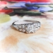 Art Deco Engagement Ring Circa 1930's .64ct Diamond Filigree Hand Engraved Wedding Anniversary Vintage Ring Platinum