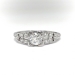 Art Deco Engagement Ring Circa 1930's .64ct Diamond Filigree Hand Engraved Wedding Anniversary Vintage Ring Platinum