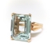 Vintage Emerald Cut Aquamarine Ring Circa 1960's Vintage 7.81ct Cocktail Wedding 14k Yellow Gold Solitaire Ring