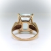 Vintage Emerald Cut Aquamarine Ring Circa 1960's Vintage 7.81ct Cocktail Wedding 14k Yellow Gold Solitaire Ring