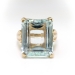 Vintage Emerald Cut Aquamarine Ring Circa 1960's Vintage 7.81ct Cocktail Wedding 14k Yellow Gold Solitaire Ring