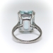 Art Deco Aquamarine Diamond Ring Circa 1930's 16.30ct t.w. Emerald Cut Aquamarine & Old Diamond Engagement Ring Platinum