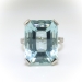 Art Deco Aquamarine Diamond Ring Circa 1930's 16.30ct t.w. Emerald Cut Aquamarine & Old Diamond Engagement Ring Platinum