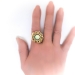 Vintage Opal Diamond Ring Circa 1940's Antique Style 2.66ct t.w. Rose Cut Diamond Halo Ring 18k Yellow Gold