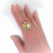 Vintage Opal Diamond Ring Circa 1940's Antique Style 2.66ct t.w. Rose Cut Diamond Halo Ring 18k Yellow Gold