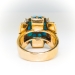 Vintage Turquoise Diamond Ring Circa 1940's 2.29ct t.w. Bombe' Cocktail Right Hand Birthstone Ring 18k Yellow Gold Platinum