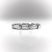 Vintage Baguette Diamond Band Curved .37ct t.w. Platinum Three Stone Baguette Diamond Wedding Stacking Ring Band