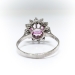 Vintage Pink Sapphire Diamond Halo Ring Circa 1960's Retro 2.49ct t.w. Round Sapphire Baby Girl Push Present Engagement Ring 18k White Gold