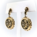 Elegant Retro Black Enamel and Diamond Drop Earrings in 15k Yellow Gold