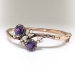 Antique Amethyst Diamond Pearl Bracelet Circa 1880's 1.26ct t.w. Rose Cut Hinged Bangle 10k Rose Gold 6.5' Inch Wrist